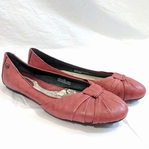 Born Red Leather Knot Top Flats